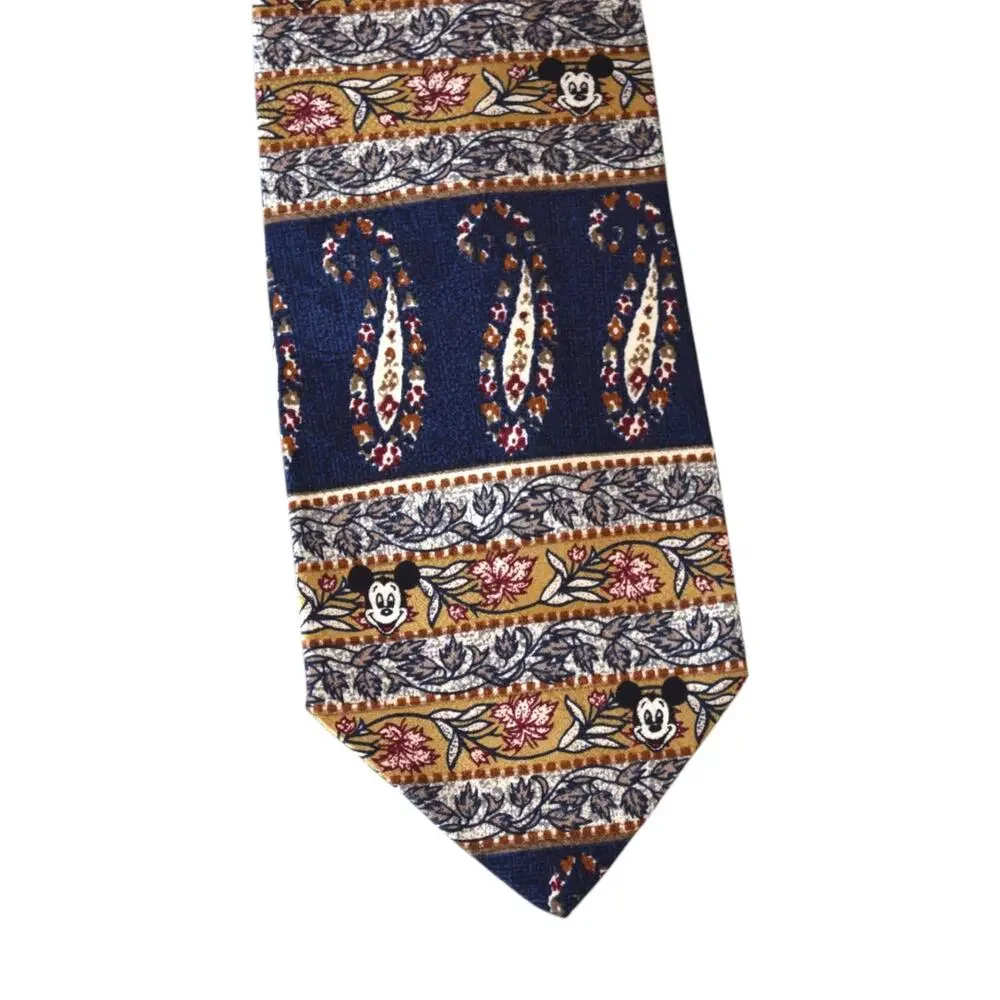 Vintage Disney Mickey Paisley Silk Necktie